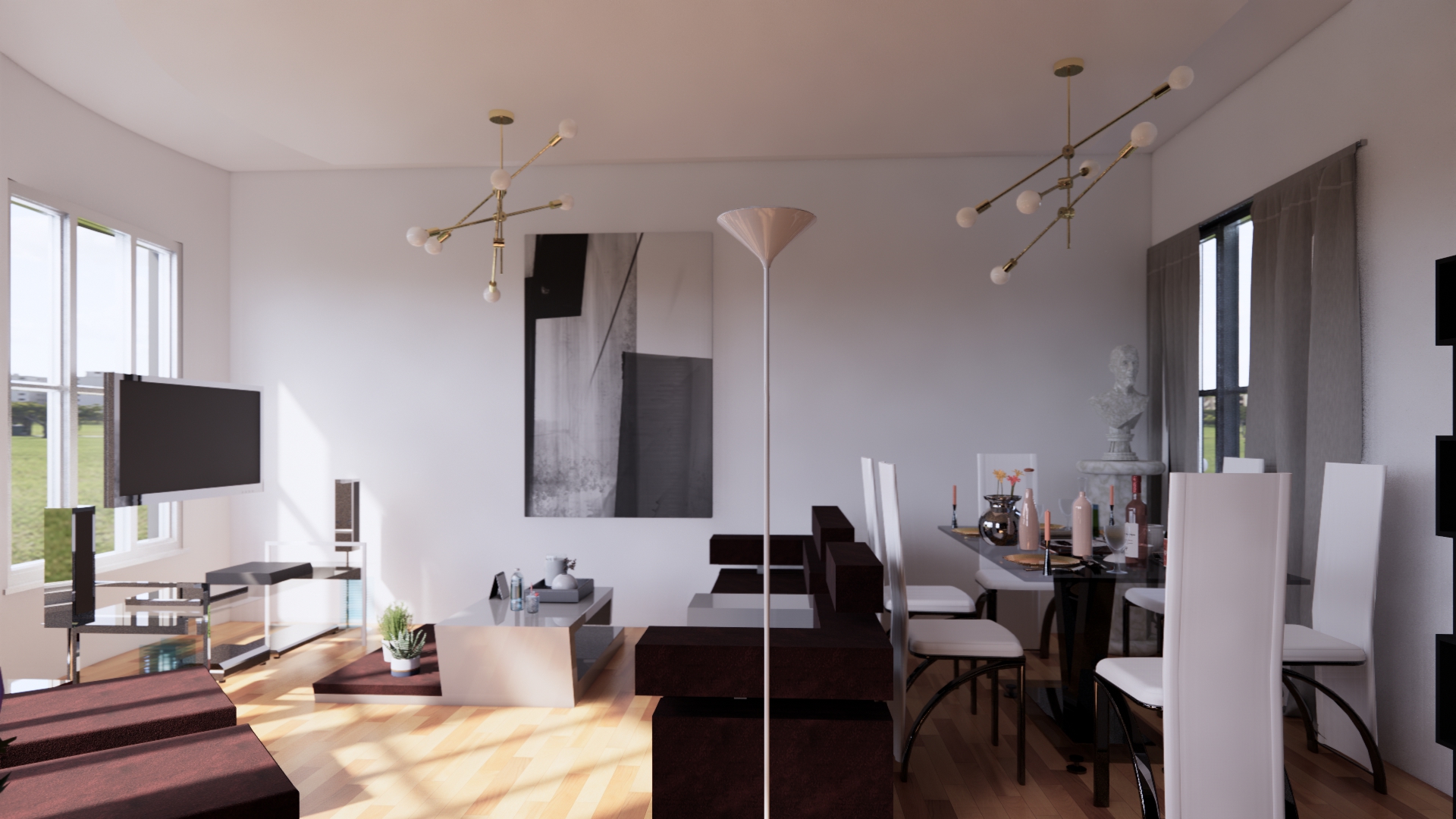 3层100平方米公寓Revit