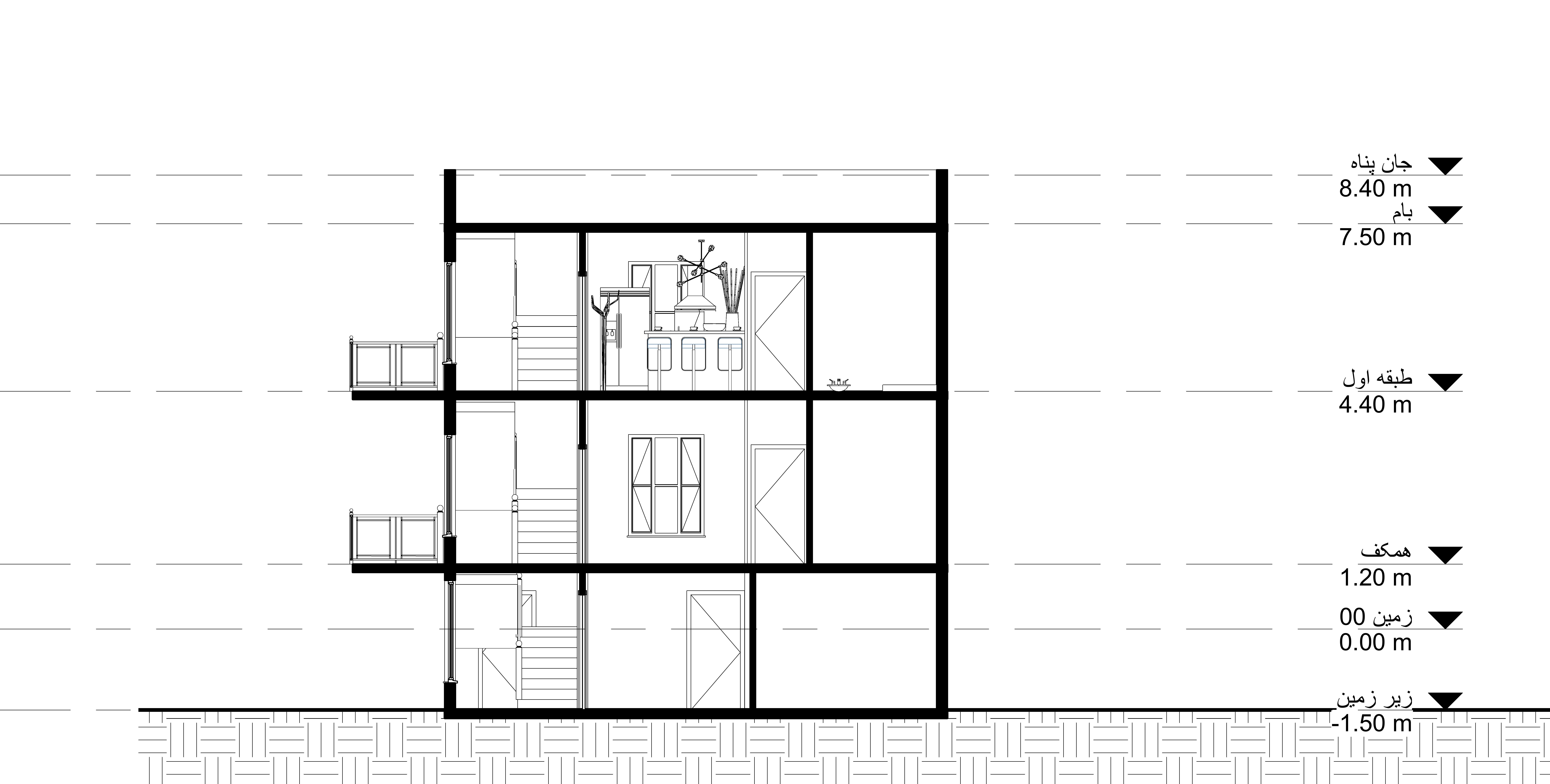 3层100平方米公寓Revit
