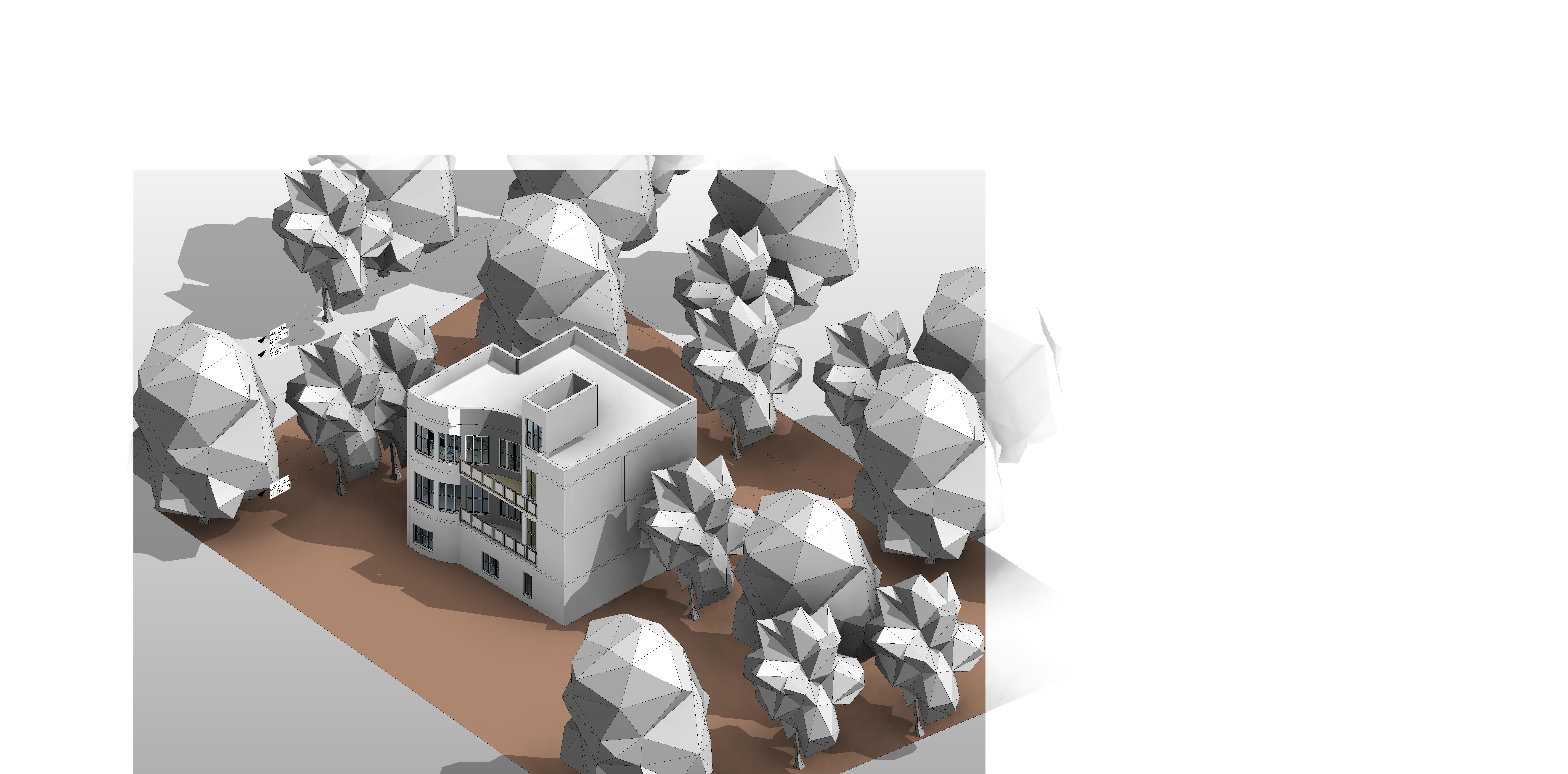 3层100平方米公寓Revit