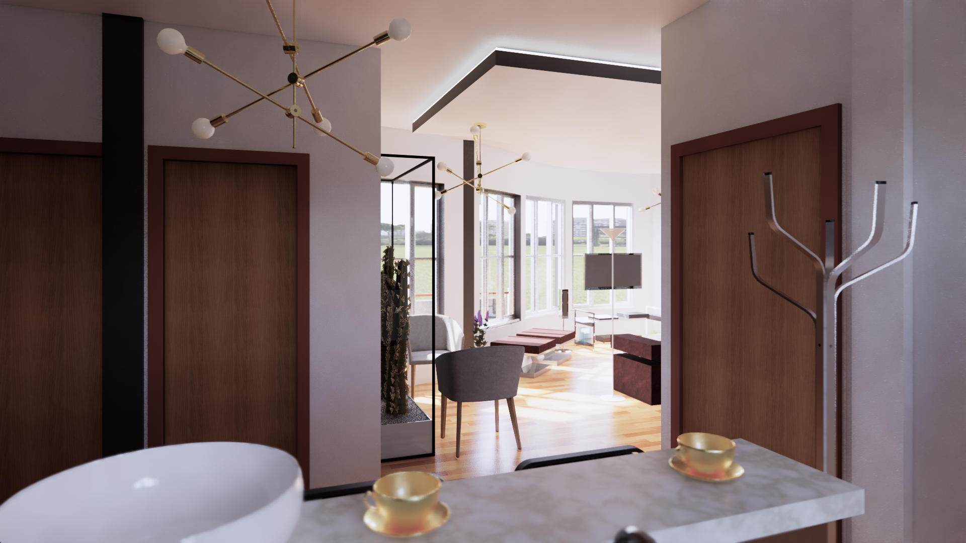 3层100平方米公寓Revit