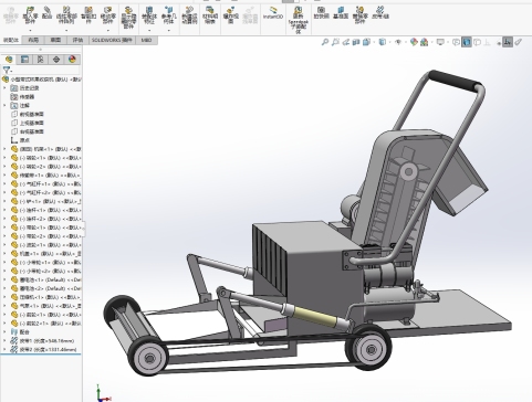 小型林果收获机三维SW+CAD+说明书