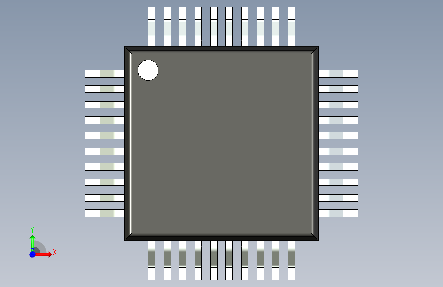 qfp封装-QFP40P700X700X120-40N 正面视图