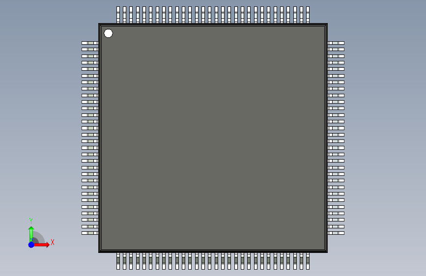 qfp封装-QFP40P1600X1600X120-120N 正面视图