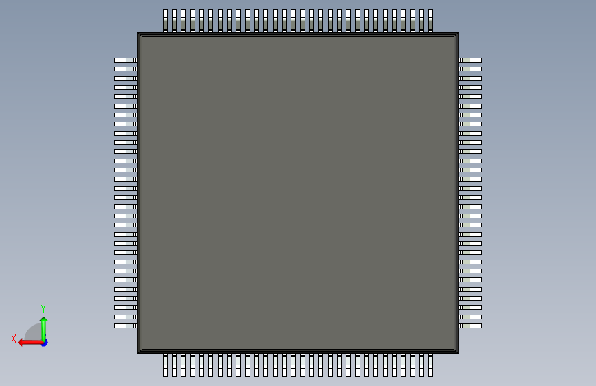 qfp封装-QFP40P1600X1600X120-120N 背面视图