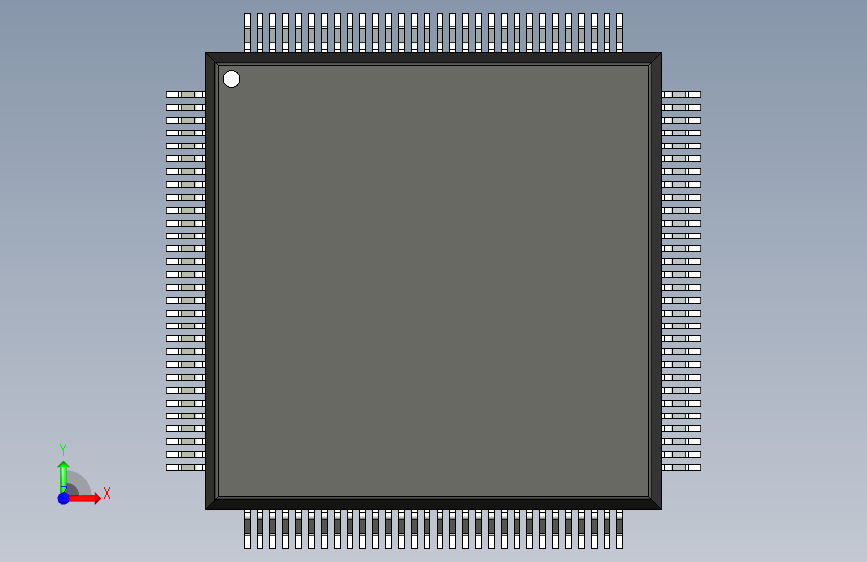 qfp封装-QFP40P1660X1660X315-120N 正面视图