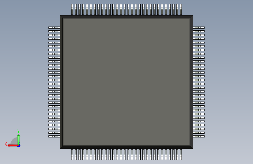 qfp封装-QFP40P1660X1660X315-120N 背面视图