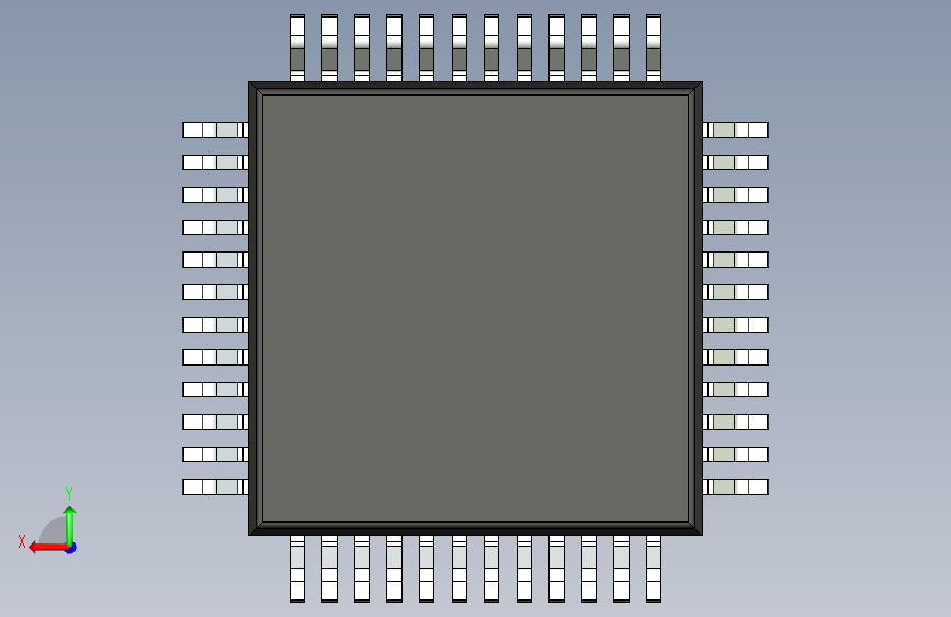 qfp封装-QFP50P900X900X145-48N 背面视图