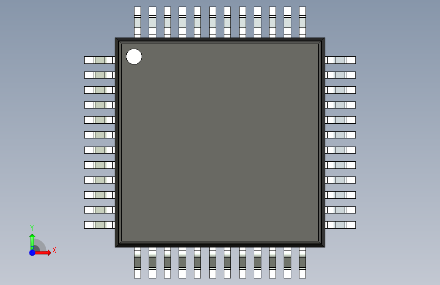 qfp封装-QFP50P900X900X145-48N 正面视图