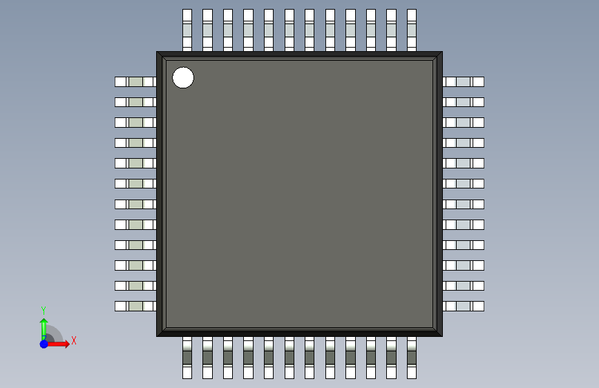 qfp封装-QFP50P900X900X160-48N 正面视图
