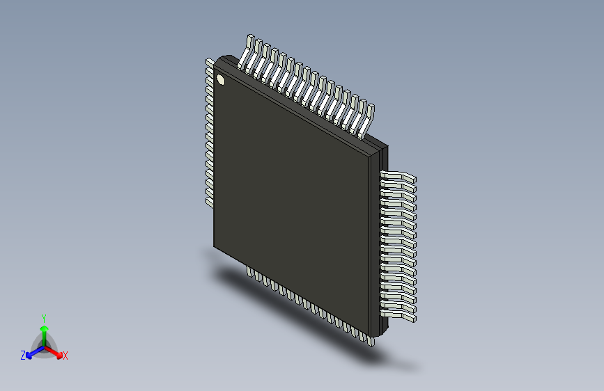 qfp封装-QFP50P1290X1290X120-64N_STEP_模型图纸下载 – 懒石网