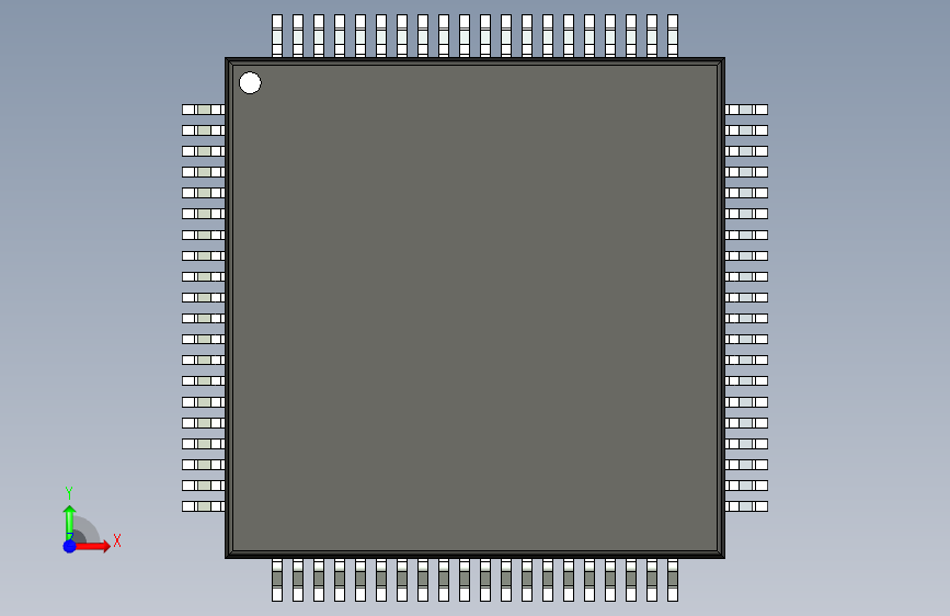 qfp封装-QFP50P1400X1400X120-81N 正面视图