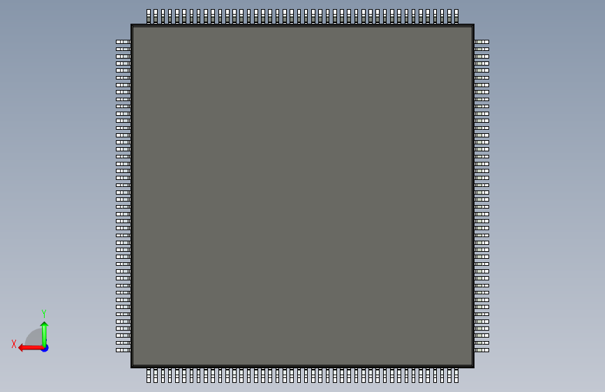 qfp封装-QFP50P2600X2600X120-176N 背面视图