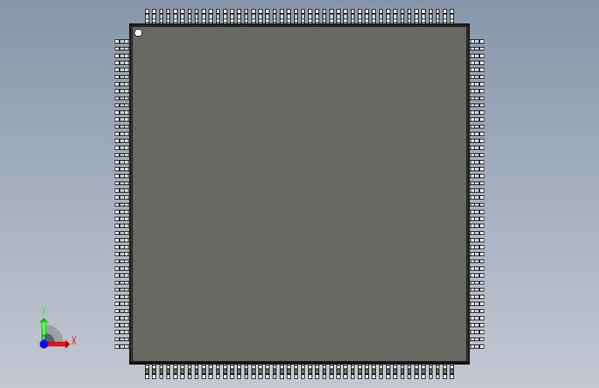 qfp封装-QFP50P2600X2600X145-176N 正面视图