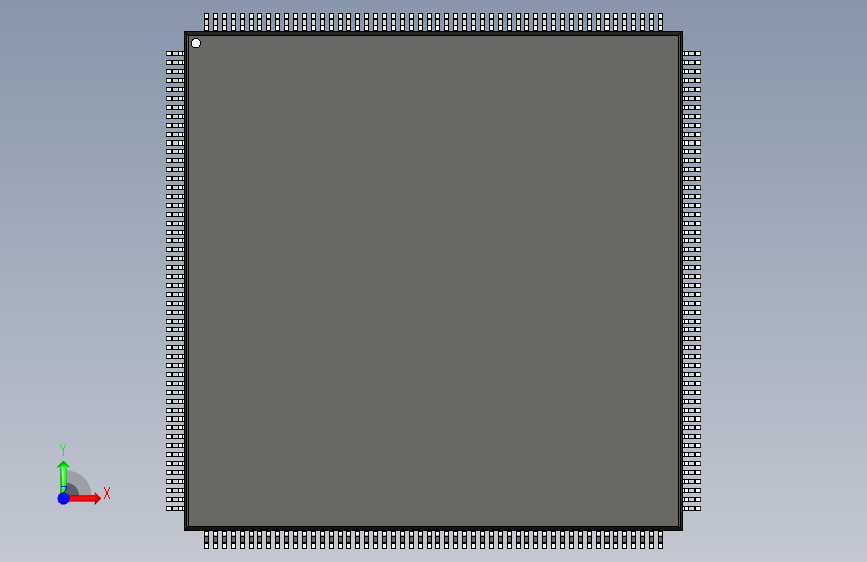 qfp封装-QFP50P3000X3000X160-208N 正面视图