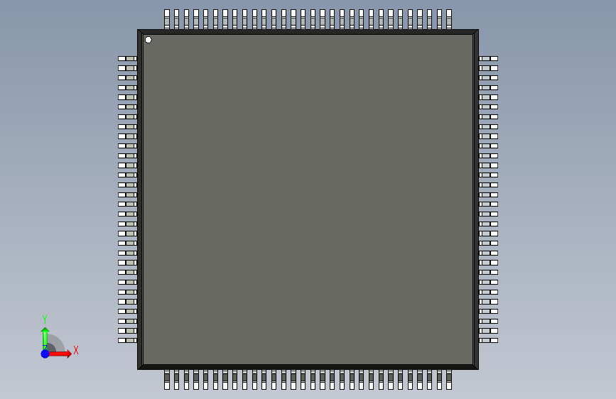 qfp封装-QFP80P3120X3120X360-120N 正面视图