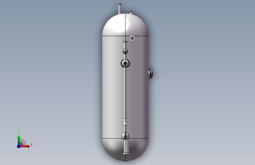 三相油水分离器模型 正面视图