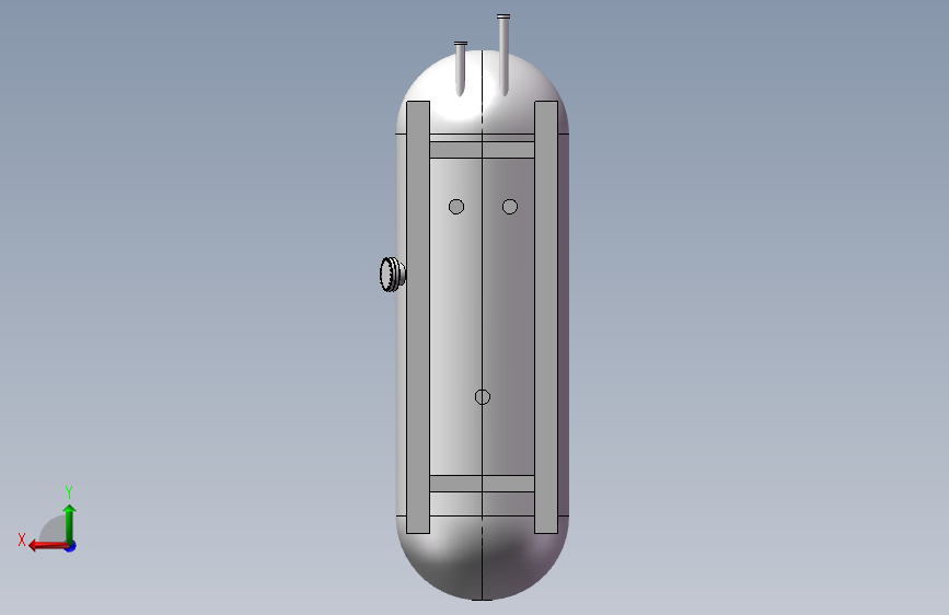 三相油水分离器模型 背面视图