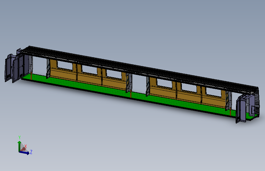 sw设计某地铁车厢结构内饰图纸