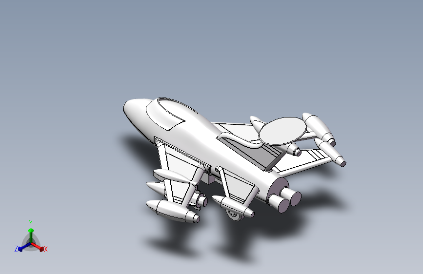 玩具飞机设计solidworks模型 主视图