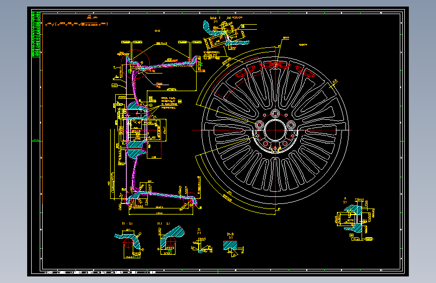奔驰轿车铝合金轮毂CAD画法实例
