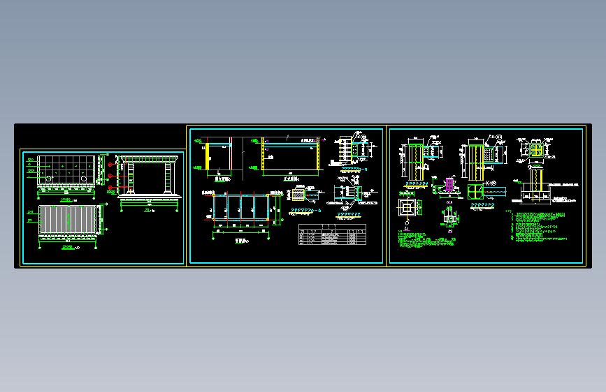 经典雨蓬钢结构图纸CAD 1