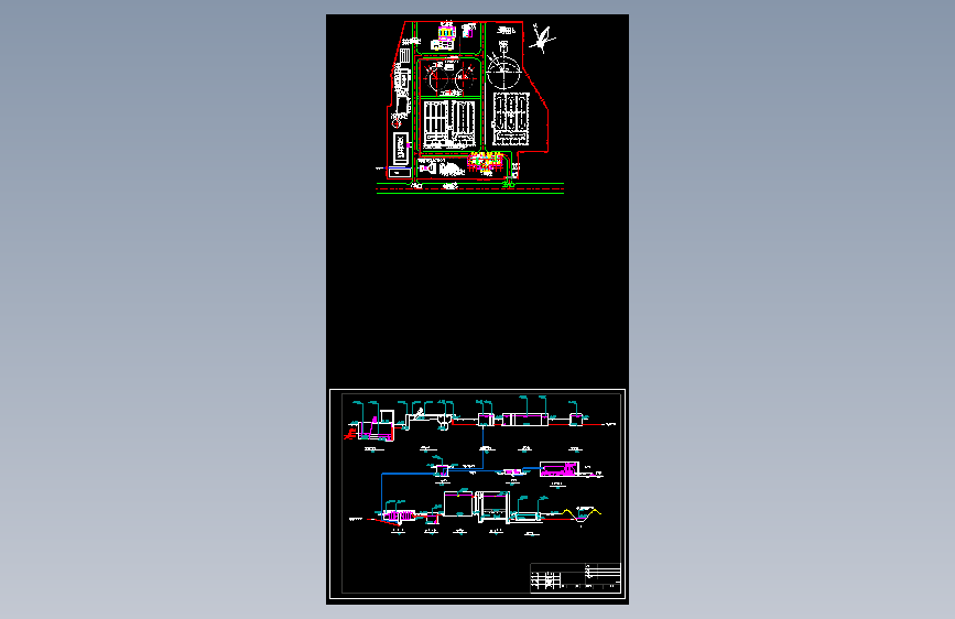 污水处理流程CAD图