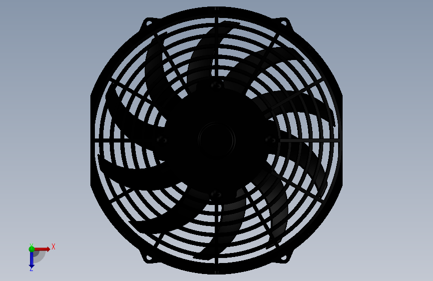 SolidWorks冷却风扇 俯视图