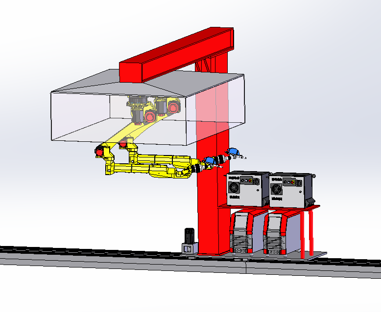 地轨行走倒挂焊接机器人