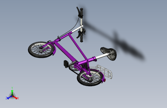 简易折叠自行车proe建模