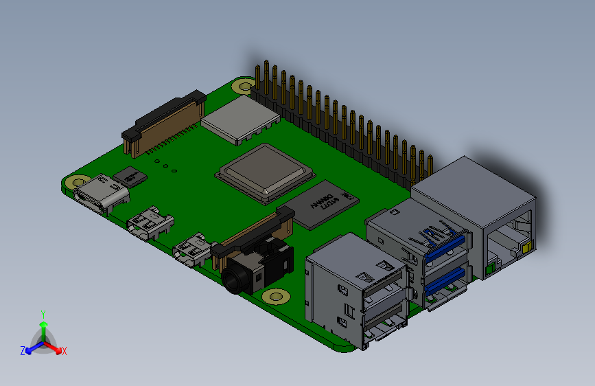 树莓派4B三维模型