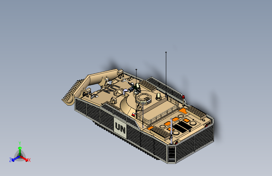 扫雷装甲车CATIA模型