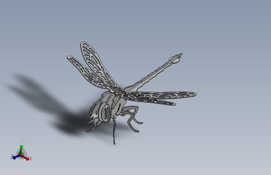 3D动物-蜻蜓 主视图