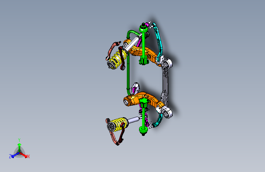 多连杆独立前悬架三维CATIA-奥迪A6车型