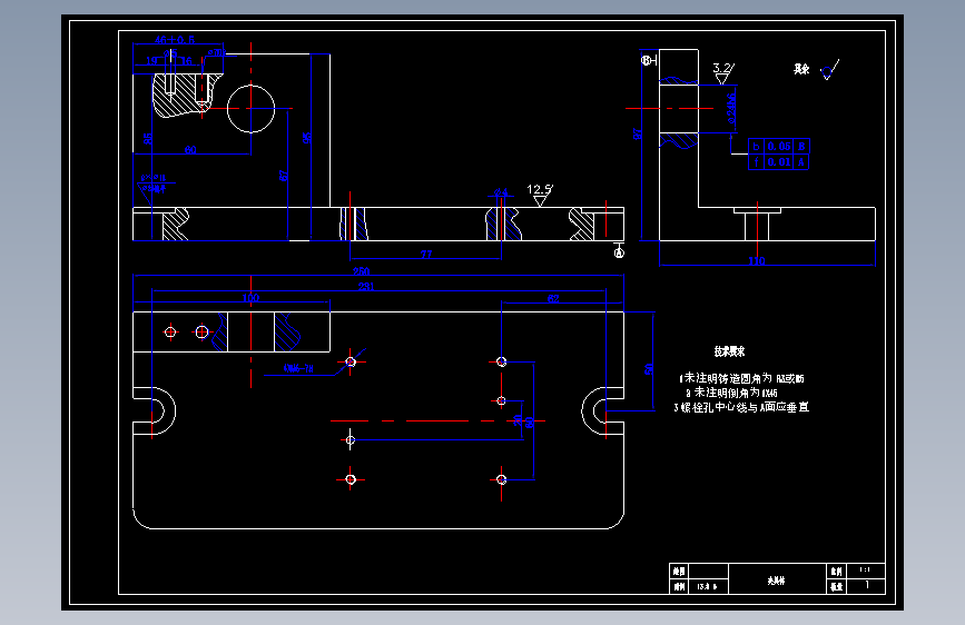 踏架零件的工艺规程及夹具设计-铣中心距30面的凸台夹具 主视图