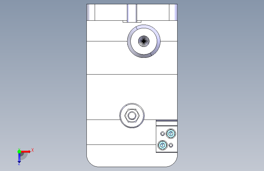 kst1008-kst-1008 1-2挡拨叉铣键槽夹具三维CATIA 俯视图
