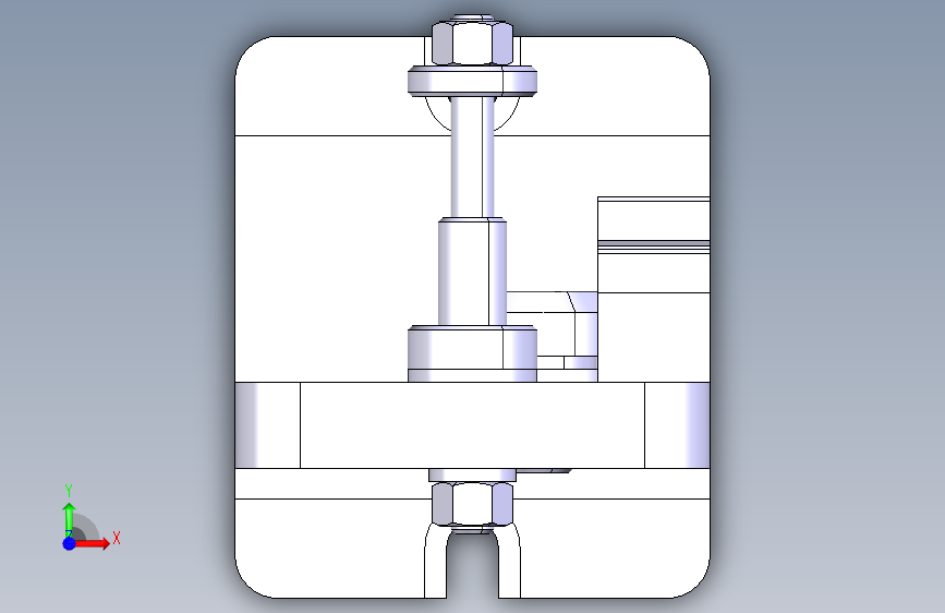 kst1008-kst-1008 1-2挡拨叉铣键槽夹具三维CATIA 正面视图