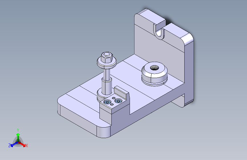 kst1008-kst-1008 1-2挡拨叉铣键槽夹具三维CATIA 主视图