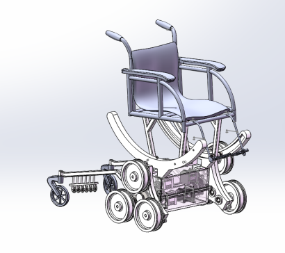 三星轮式可爬楼梯轮椅车设计【含SW三维模型+CAD图纸+说明书】