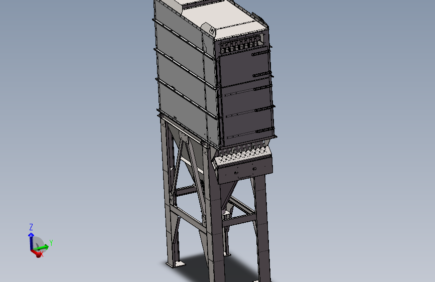 DLMC横插扁袋除尘器三维SW模型_SOLIDWORKS 2017_模型图纸下载 – 懒石网