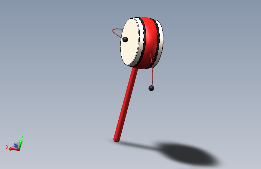 拨浪鼓solidworks模型