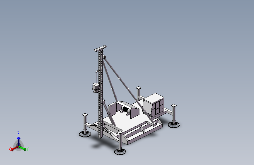打桩机-三维视图