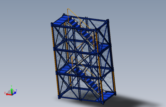 建筑施工用安全梯笼模型（规格4mx2m）