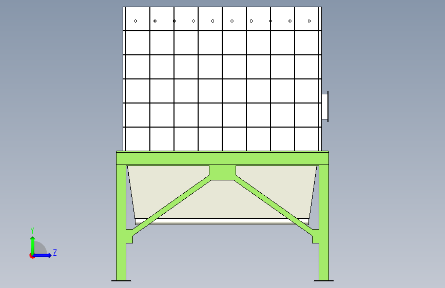 1.2×2米袋式除尘器 左侧视图