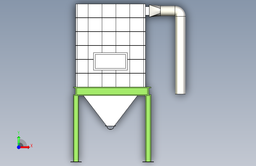 1.2×2米袋式除尘器 正面视图
