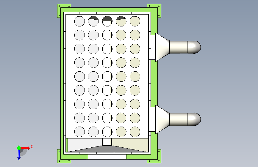 1.2×2米袋式除尘器 俯视图