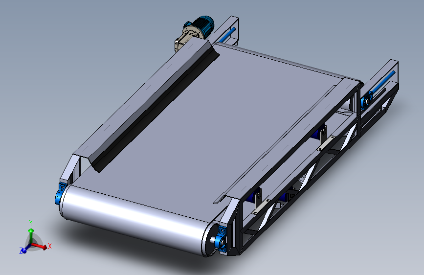 小型皮带输送机solidworks设计模型 Solidworks 2017 模型图纸下载 懒石网