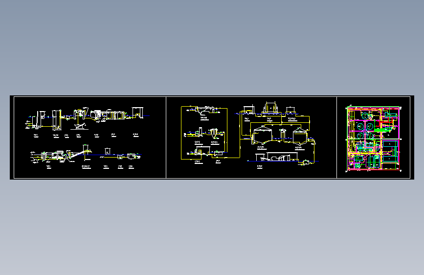 污水、污泥处理工艺、平面布置图