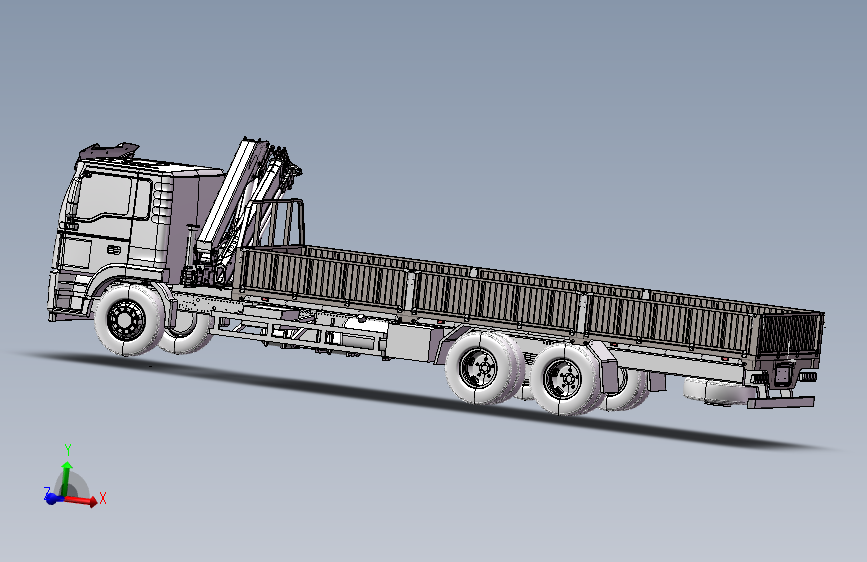 汕德卡25吨货车三维SW模型