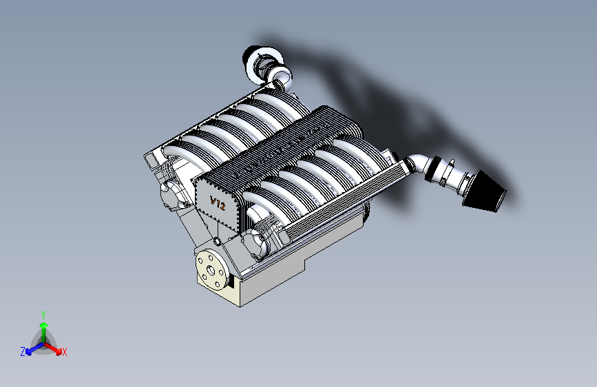 PowerEngineering V12汽车发动机图纸 主视图