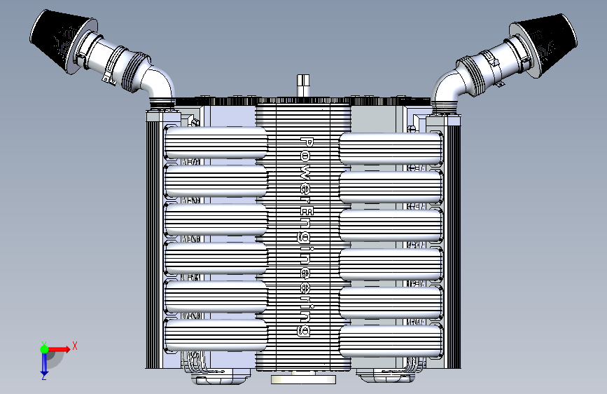 PowerEngineering V12汽车发动机图纸 俯视图
